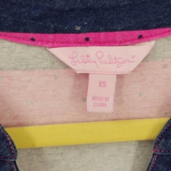 Lilly Pulitzer Beckett Stripe Balloon Sleeve Cinch Waist Dress Pink Blue Size XS - Picture 5 of 8